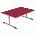 TABLE BANDANA 120X80 T1 DL STRAT POLYURÉTH. CERISE GRIS/9006 - MOBIDECOR