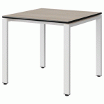 TABLE MALIBU 80X80 T5 SOUDÉ ST ANTIB ACAC/NOIR BLC 9016