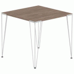 TABLE RÉUNION LORI 80 X 80 CM PLATEAU NOYER PIED ALU - MBA