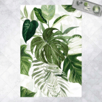 MICASIA - TAPIS EN VINYLE - WATERCOLOUR TROPICAL ARRANGEMENT WITH MONSTERA - PORTRAIT 3:2 DIMENSION HXL: 120CM X 80CM