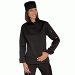 VESTE CHEF FEMME SNAPS NOIR POLYCOTON