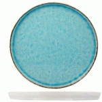 ASSIETTE PLATE RONDE BLANCHE ET BLEUE LAGUNE 27CM - LOT DE 4 - COSY & TRENDY - LAGUNA AZZURRO