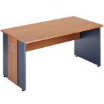 BUREAU DROIT AXIOME - L. 120 X P. 80 CM - PLATEAU MERISIER AXIOME - PIEDS PLEINS ANTHRACITE