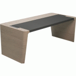 BUREAU X10 190X100X76 ORME GRIS INSERT CUIR ANTHRACITE - QUADRIFOGLIO