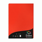 LOT DE 2 - ETUI DE 50 FEUILLES POLLEN 210X297MM 120G/M2 - ROUGE CORAIL