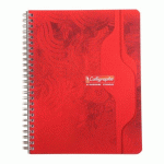 LOT DE 5 - CAHIER SPIRALE CALLIGRAPHE 17 X 22 CM GRANDS CARREAUX 180 PAGES