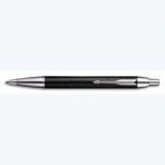 PARKER STYLO BILLE MOYENNE IM PREMIUM CORPS NOIR MAT,ATTRIBUTS CHROMÉS (CT)