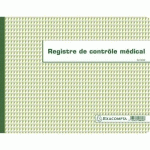 REGISTRE DE CONTRÔLE MÉDICAL 24X32 CM - FOLIOTÉ - 60 PAGES - EXACOMPTA