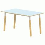 TABLE 4 PIEDS INCL. MÉTAL/BOIS 200X80 T5 STRAT ABS BLEU/ALU