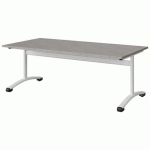 TABLE MALIBU 160X80 T3 DL STRA ABS BÉTON F186/BLC 9016