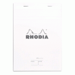 MEETING PAD - BLOC AGRAFÉ RHODIA N°16 A5 80 FEUILLETS PRÉ-IMPRIMÉS DÉTACHABLES 80G - BLANC - LOT DE 10