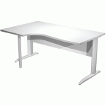 BUREAU 90° GAUCHE PIEDS L MÉTAL FAST 160CM BLANC