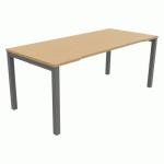 BUREAU ASTRO ARCHE DROIT ÉCHANCRÉ 180 X 80 HÊTRE/ALU - BURONOMIC