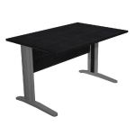 BUREAU DROIT PRONTO MÉTAL - L.120 X P.80 CM - PLATEAU NOIR - PIEDS L ANTHRACITE