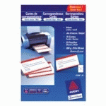 CARTE DE CORRESPONDANCE AVERY QUICK AND CLEAN 82 X 128 MM - 260GR - BLANCHE - POCHETTE DE 100