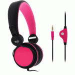 CASQUE FILAIRE PLIABLE JACK 3.5 MM BE COLOR - ROSE/NOIR - TNB