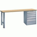 ÉTABLIS GRIS 1500X750X890 CAP. 1500KG ET 6 TIR. 75KG - LISTA