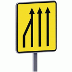 PANNEAU KD10A EX.3 RÉDUCTION DE VOIES. - C1 - 900X900 - TALIAPLAST