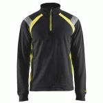 SWEAT COL CAMIONNEUR NOIR/JAUNE FLUORESCENT TAILLE XS - BLAKLADER