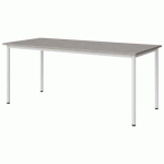 TABLE MALIBU 180X80 T6 4P STRA ABS BÉTON F186/BLC 9016