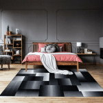 JADOREL - 80X300 - TAPIS DE COULOIR FLORINA NOIR 80X300 OEKO TEX® EN POLYPROPYLÈNE DOUX ET SOYEUX - NOIR