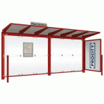 ABRI BUS VENISE 5 M 1 VITRINE 1 BARDAGE LATÉRAL ROUGE 3004 - PROCITY