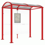 ABRI BUS VOÛTE 2.50 M SANS BARDAGES LATÉRAUX - ROUGE 3020 - PROCITY