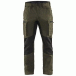 PANTALON DE TRAVAIL SERVICES STRETCH VERT OLIVE/NOIR TAILLE 48 - BLAKLADER