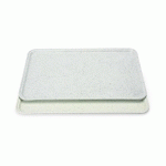 PLATEAU POLYESTER, EN 53 X 37 CM - GRIS CLAIR AVEC POINTS