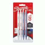 STYLO ROLLER SHARPIE S-GEL FASHION RÉTRACTABLE POINTE 0,7 MM - ÉCRITURE MOYENNE - BLISTER DE 4