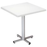 TABLE COFFEE - PLATEAU BLANC - PIED CENTRAL FINITION ALUMINIUM