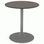 TABLE EKO Ø70 PLAT COMPACT PRALINE - PIÈTEMENT GRIS 9006 - MOBIDECOR