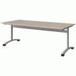 TABLE MALIBU 180X80 T4 DL STRA ABS ACACIA/GRIS 9006