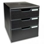 EXACOMPTA MODULE DE CLASSEMENT 3 TIROIRS FORMAT A4+ DIMENSIONS L28,8 X H32 X P35 CM ECOBLACK NOIR