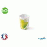 GOBELET 20 CL MELAMINE BLANCHE DECOR FEUILLES