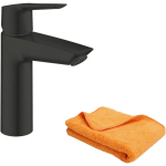 MITIGEUR LAVABO GROHE START OUVERTURE EAU FROIDE NOIR M + MICROFIBRE - NOIR MAT