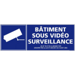 SIGNALETIQUE.BIZ FRANCE - PANNEAU INFORMATION BÂTIMENT SOUS VIDÉO SURVEILLANCE. SIGNALISATION INFORMATION SÉCURITÉ. AUTOCOLLANT, PVC OU ALU AU CHOIX