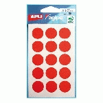 PASTILLE ADHÉSIVE Ø 19 MM AGIPA 111964 ROUGE - BOÎTE DE 90