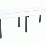 PÔLE DE 4 BUREAUX DROITS BLANC L 120 X P 60 CM, PIÉTEMENT MÉTAL ANTHRACITE - ARCH