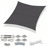 SEKEY - VOILE D'OMBRAGE PES AVEC KIT DE MONTAGE 3×3M, ANTHRACITE