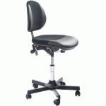 SIÈGE ATELIER DUO-BAS-NOIR-ROULETTESEASY ROLLING-ACIER - GLOBAL PROFESSIONAL SEATING