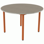 TABLE CARÉLIE RONDE Ø120 T6 STR POLY. ÉRABLE G. BEIGE/PAPAYE - MOBIDECOR