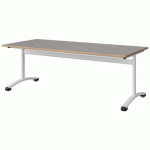 TABLE MALIBU 180X80 T4 DL STRA ALAISÉ BÉTON F186/BLC 9016