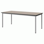 TABLE MALIBU 180X80 T5 4P STRA ANTIB ACACIA/NOIR GRIS 9006
