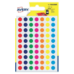 10 ETUIS DE 420 PASTILLES ADHÉSIVES COULEUR DIAMÈTRE 8 MM, 7 COLORIS ASSORTIS