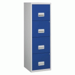 CLASSEUR MONOBLOC BUDGET 4 TIROIRS GRIS/BLEU