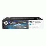 HP 981Y CARTOUCHE PAGEWIDE CYAN EXTRA GRANDE CAPACITÉ AUTHENTIQUE
