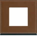 PLAQUE 1P COFFEE LEATHER - APPAREILLAGE MURAL GALLERY HAGER WXP4902