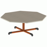 TABLE BANDANA OCT Ø120 T1 PC STR POLY. ÉRABLE G. BEIG/PAPAYE - MOBIDECOR