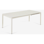 TABLE DE JARDIN EXTENSIBLE COLORIS BLANC MAT EN ALUMINIUM - LONGUEUR 140 / 200 X PROFONDEUR 90 X HAUTEUR 75 CM PEGANE